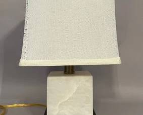 Square Shaped Modernist Style Marble Table Lamp
