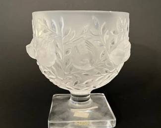 Lalique Elisabeth Frosted Crystal Vase
