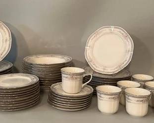 Noritake Rothschild 60 Piece Partial Dinner Service, Japan, Circa 1986 (Discontinued)
