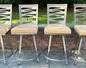 Four Luca Brushed Steel Swivel Counter Stools With Kuno Insert
