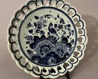 Delft Handpainted Blue And White Decorative Dish, Holland
