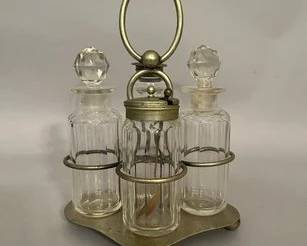 Wildman Silverplate 4-Piece Cruet Set, England
