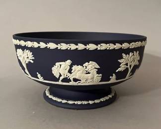 Wedgwood Dark Blue Jasperware Footed Imperial Bowl
