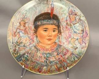 Edna Hibel, Nobility Of Children Collection Plate: Chief Red Feather

