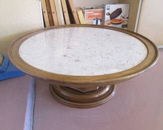 MCM Coffee Table, Stone Top, 43" X 17"