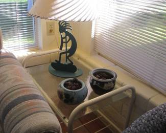 Pair of End Tables, Glass Top & Shelf