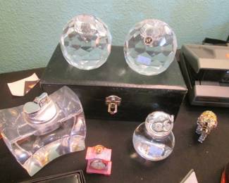 Crystal Candleholders in Case