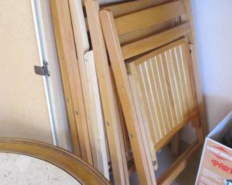 Wooden Folding Chairs:  Set of 4 + Set of 2