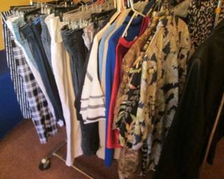 Ladies Casual Clothing; Sweaters, Blouses, Jeans, Some Dressy.  Mostly Dillards Labels.  (Some Tags)  Sizes L-2X