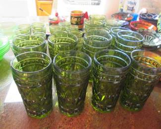 Indiana Glass Park Lane Colony Green MCM