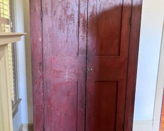 Red painted cabinet