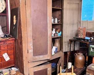 Another fabulous cabinet great surface with original shelves inside