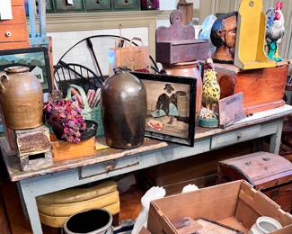 Harvest table with goodies on top
