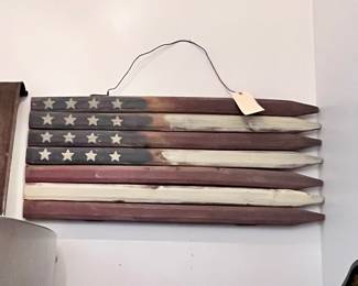 Folk Art Wood Flag