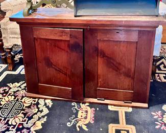 Antique cabinet one side with door the other with drop down door