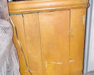 Mustard painted cabinet