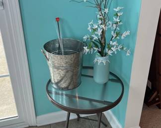 Small Folding Glass Table And Decor