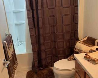 Bathroom Set, Towels, And Shower Curtain