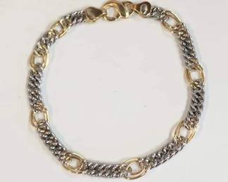 Platinum and yellow gold 7" bracelet 