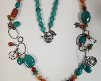 Designer Paige Wallace" Love " Sterling  semi precious necklace