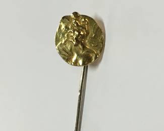Famous artist "Cheret" yellow gold stick pin