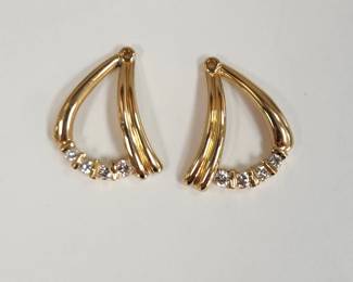 18k yellow gold diamond enhancer earrings