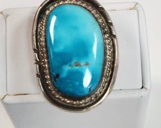 Native American Turquoise Sterling rings size 11
