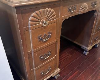 Vintage Leather Top Desk