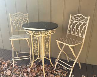 Iron Bistro Table and Chairs
