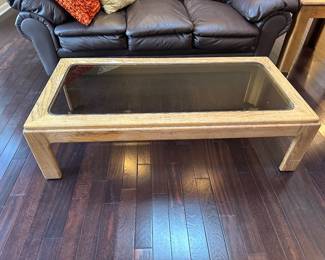 Oak and Glass Coffee Table