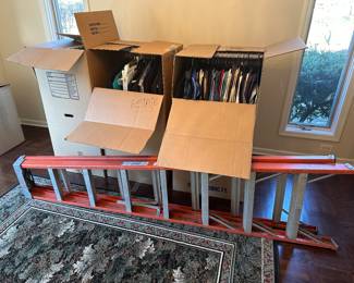 Fiberglass Ladder and Vintage Clothing