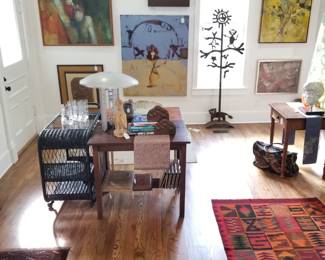 Norman Tenenbaum, Duy Huynh, Andrew Winn, Mac Le Seuer, Patrick Boudon, Dr. Fred Goldner sculpture, 1980 Robert Sonneman for Kovacs "Echoes of Vienna" aluminum lamp