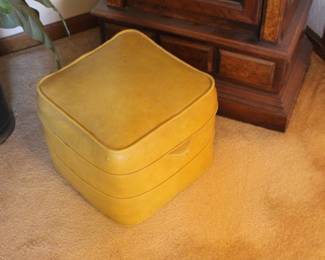 Mid century leather ottoman