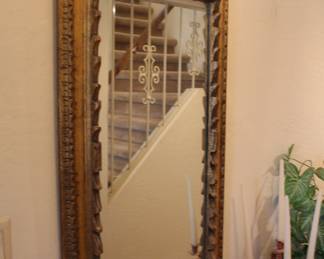 Vintage solid wood mirror - heavy!