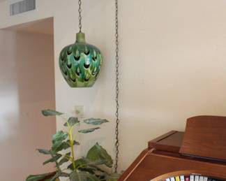 Mid Century hanging lamp - ceramic shade