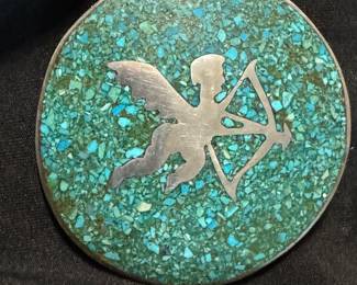 Turquoise inlaid buckle