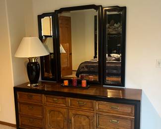 Dresser w/Three Panel  Mirror