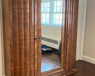 Beautiful French Mahogany Burl Wood Armoire 