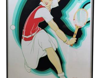 1980 Rene Vincent "Raquette Ram ala vogue" Framed Lithograph