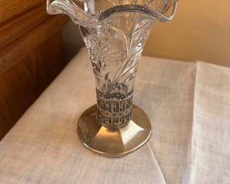 Depression glass bud vase
