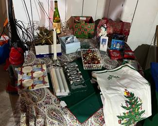 Large variety of Christmas decorations.