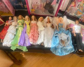 Vintage 90s Barbies, and clothing