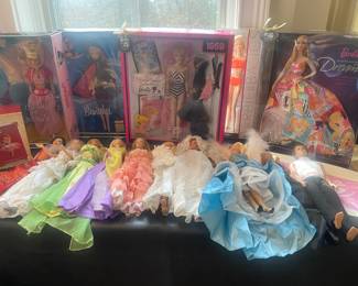 Vintage 90s Barbies, and clothing