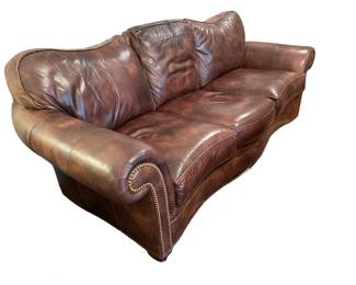 $1250 USD       Hancock & Moore Brown Distressed Leather 3 Seater Rolled Arm Sofa KW214-11       This leather furniture is a true example of old world craftsmanship. This sofa is truly timeless and will be the feature and focal point of your living room for generations to come. If you want to experience true luxury with leather, Hancock & Moore is for you.

Dimensions: 90 x 42 x 37"H  Seat = 19"

Condition: Very good.  

Local pick up McLean, VA.  Contact us for shipper suggestions.      https://goodbyhello.com/products/copy-of-ethan-allen-buffet-server-sideboard-kw214-10?_pos=39&_sid=39f7e14c1&_ss=r