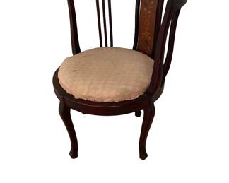 $200 USD     Antique Mahogany Corner Chair w Painted back Panel KW214-19     Corner Chair: mahogany, curved panel back, early 20th C.

Dimensions: 24 x 20 x 31"H

Condition: Very good for age of chair.  Seat needs to be reupholstered.

Local pick up McLean, VA.  Contact us for shipper suggestions.     https://goodbyhello.com/products/copy-of-irish-pine-pie-safe-cabinet-kw214-18?_pos=22&_sid=39f7e14c1&_ss=r