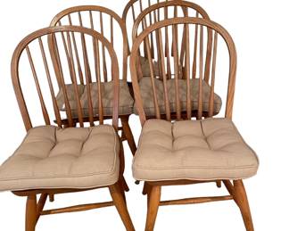 $600 USD      S. Bent Bros Colonial Windsor 6 Dining Chairs KW214-16     S. Bent & Brothers, Inc. was started in 1867 by Samuel, Charles and Roderic Bent in Gardner, Massachusetts. They made colonial chairs, rockers, children's chairs, and, in 1920s-1950s, breakfast sets and institutional furniture

Dimensions: 17 x 17 x 35"H  Seat = 17"

Condition: Very good.  

Local pick up McLean, VA.  Contact us for shipper suggestions.      https://goodbyhello.com/products/copy-of-mid-century-glass-dining-table-kw214-15?_pos=24&_sid=39f7e14c1&_ss=r
