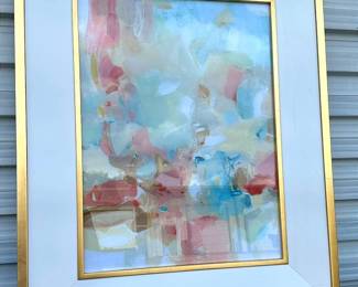 A Touch Of Blush And Rosewood Fences Framed Glass Gold Wall Art