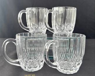 Cristal DArques BRETAGNE Clear Mug Cup Made In France 4pcs