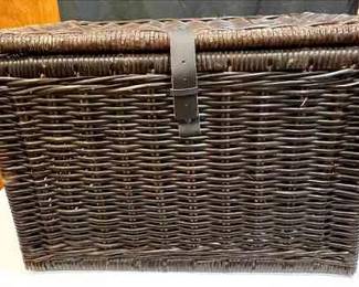 Brown Rattan Storage Trunk