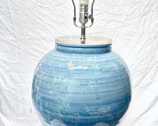 Ceramic Lucite Ombre Ocean Blue Lamp